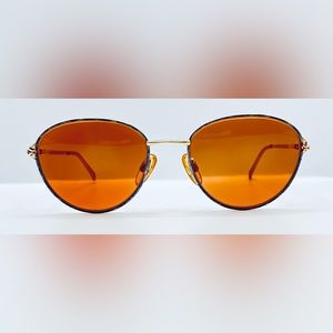 Vintage Swank 780 961 Gold/Purple Oval Sunglasses Frames Only